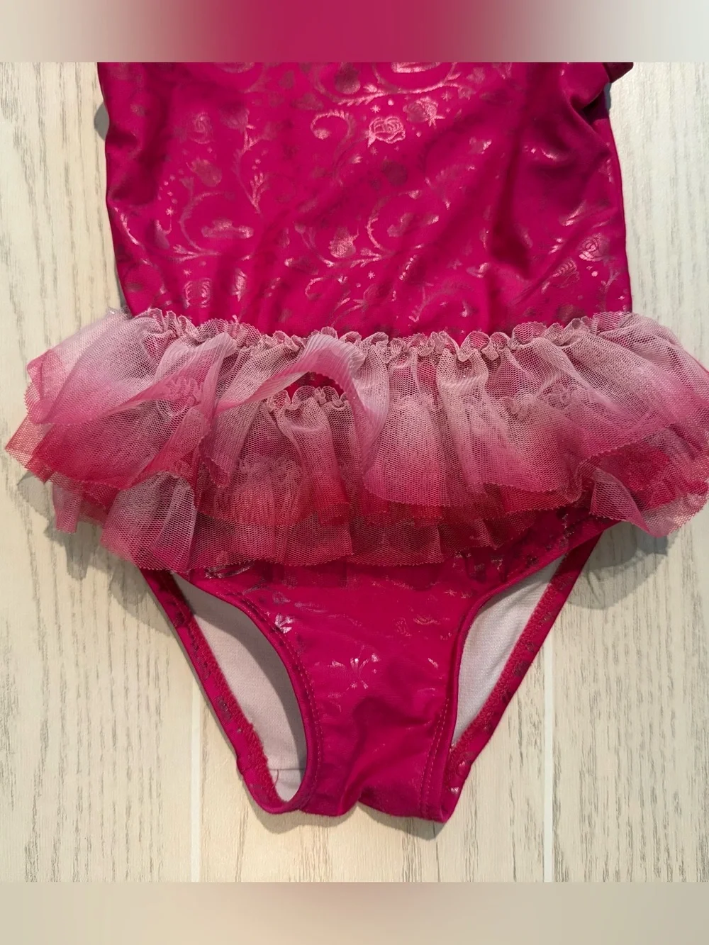 Disney Parks Princess Aurora Girls 3 Pink Tutu One Piece Swimsuit